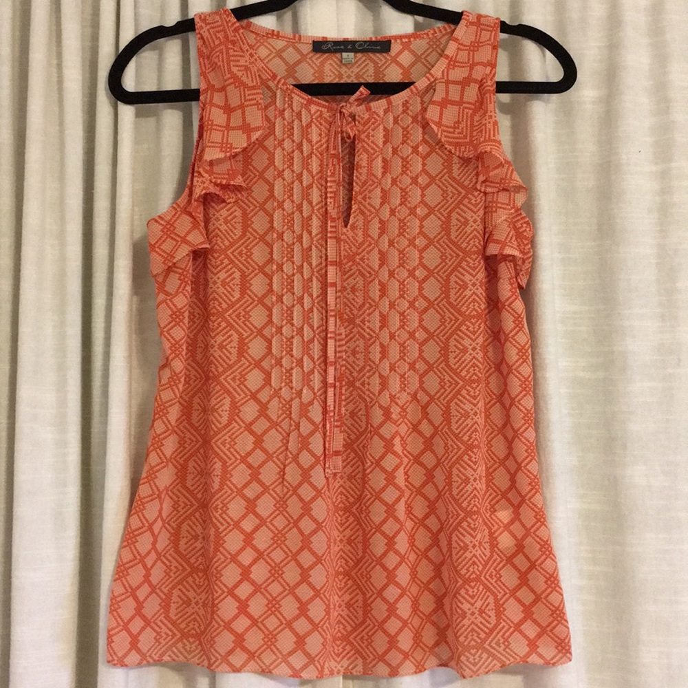 Rose & Olive Orange Tank Top